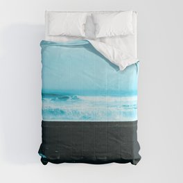 Blue black beach cool Comforter