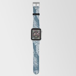 Fresh Pineapples Blue & White Apple Watch Band