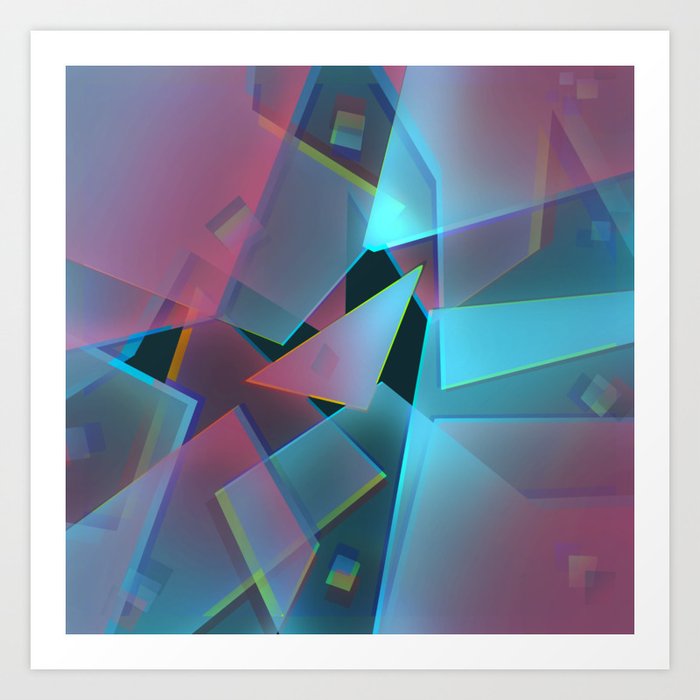 3D Transparent Glass Prism Art Print