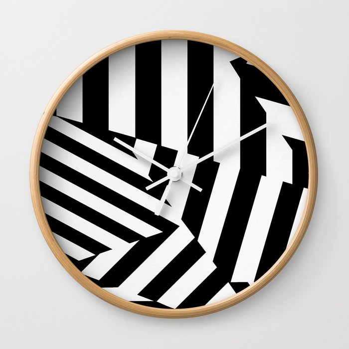 RADAR/ASDIC Black and White Graphic Dazzle Camouflage Wall Clock