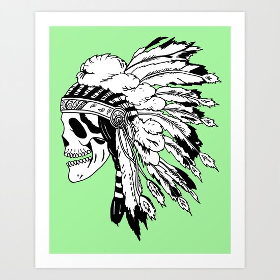 Black and White Native American Art Print