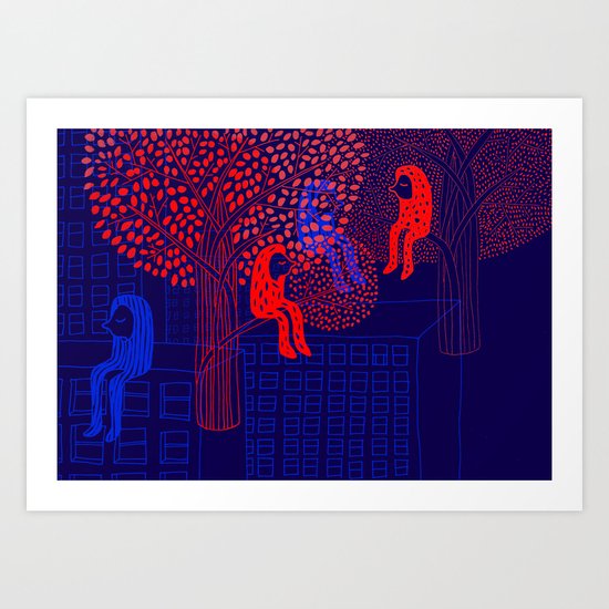 Forrest people Art Print