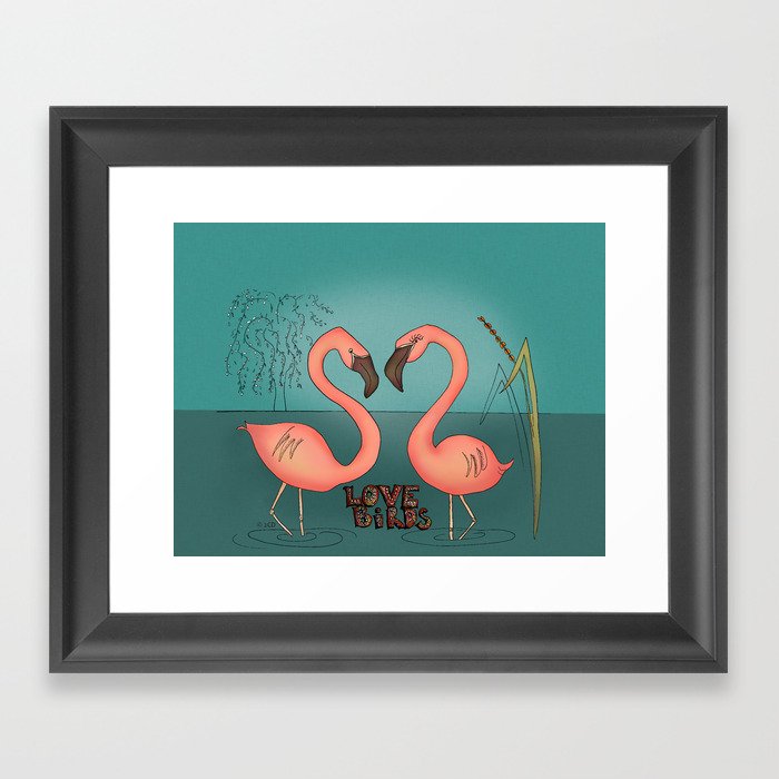 Love birds Framed Art Print