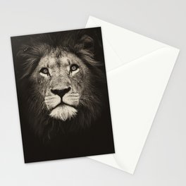 Portrait of a lion king - monochrome photography illustration Stationery Card
