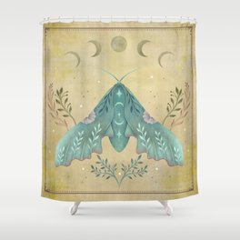 Luna and Moth - Oriental Vintage Shower Curtain