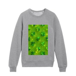 Green Modern St Patrick's Day Clover 4 Lists Collection Kids Crewneck