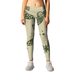 green butterfly Leggings