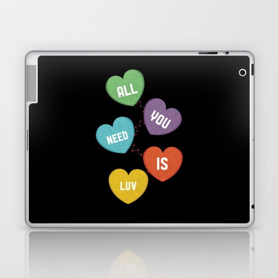 You Need Love Colorful Hearts Valentines Day Laptop & iPad Skin