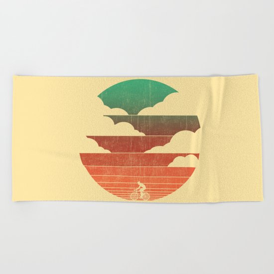 Go West (cycling edition) Beach Towel