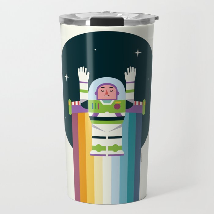 "Toy Story - Buzz Lightyear" by Andy Westface Travel Mug | Graphic-design, Buzz-lightyear, Toy-story, To-infinity, Pixar, Disney, And-beyond, Fan-art, Andy-westface, Rainbow