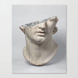 DIAMOND TEARS | collage art by Yana Potter | glitter | sculpture | mythology | bling and shine Canvas Print