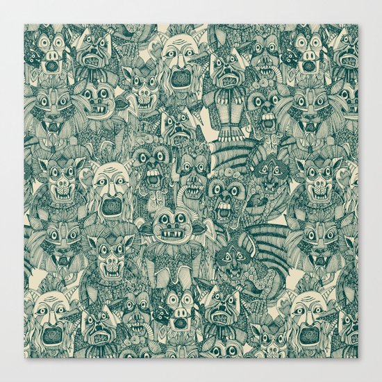 gargoyles teal Canvas Print