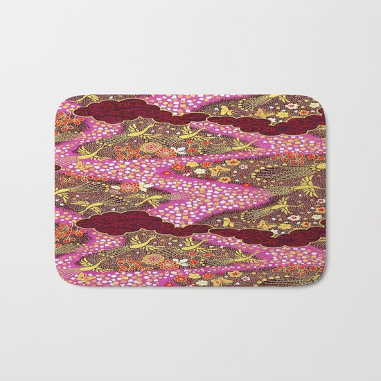 Intricate Yuzen Pattern Bath Mat