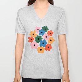 Small Flowers V Neck T Shirt
