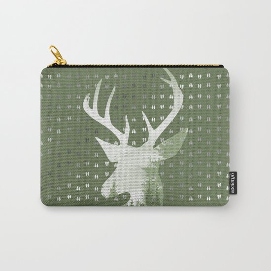 Green Deer Abstract Footprints Landscape Design Carry-All Pouch