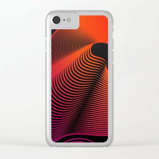 Abstract Moire Clear iPhone Case