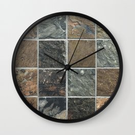 Desert Colored Stone Tiles Pattern Wall Clock