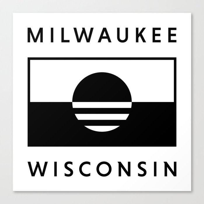 Milwaukee Wisconsin - White - People's Flag of Milwaukee Canvas Print