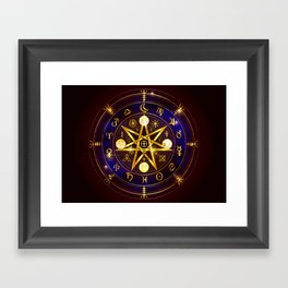 Magical Horoscope witchcraft pentagram Framed Art Print