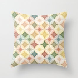 Circle Layers in Warm Hues (retro pattern) Throw Pillow
