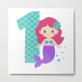  Birthday Mermaid, Mermaid, Mermaid Girl, 1st Birthday Metal Print | Graphicdesign, Birthdayprincess, Birthdayparty, Girlprincess, Birthdaymermaid, Mermaidgirl, 1Stbirthday, Princess, Girl, Cutfile 