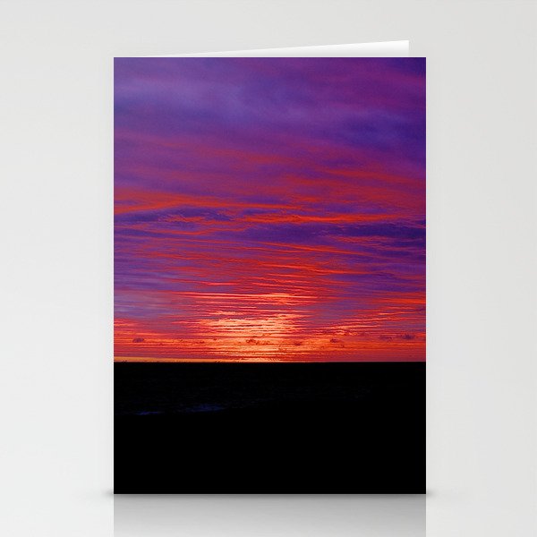 Amethyst pink sunrise burning bright on underbelly of clouds purple sky color photograph / photography for home and wall decor Stationery Cards