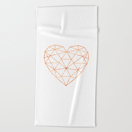 COPPER HEART (WHITE) Beach Towel
