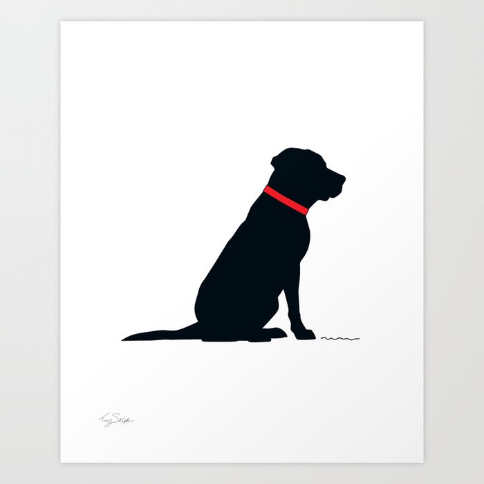 Modern Black Lab Silhouette Kunstdrucke Modern Black Lab Silhouette Kunstdrucke