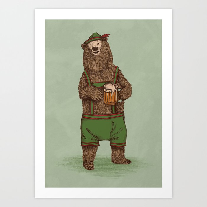Traditional German Bear Art Print