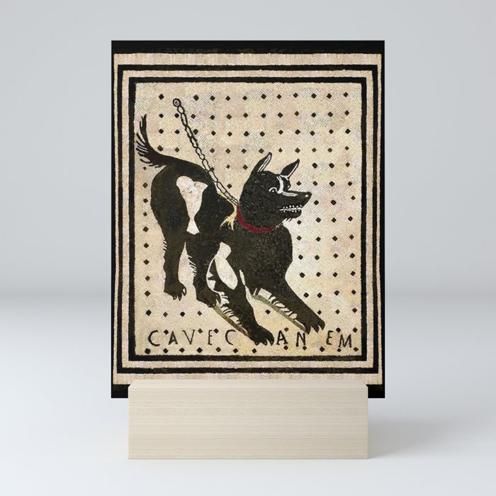 Pompeii Dog mosaic (Beware of Dog) Mini Art Print