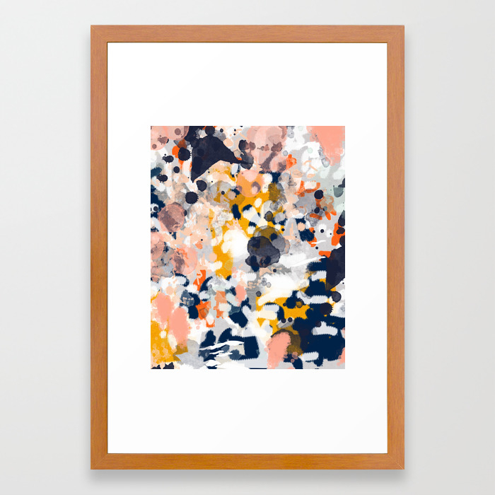 Stella Abstract Painting In Modern Fresh Colors Navy Orange