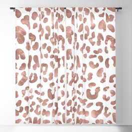 White & Rose Gold Leopard Print  Blackout Curtain