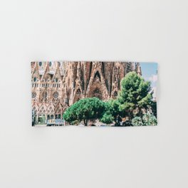 Spain Photography - Pond In Front Of A Basilica In Barcelona Hand & Bath Towel