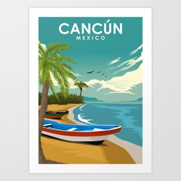 Cancun Mexico Travel Poster Art Print