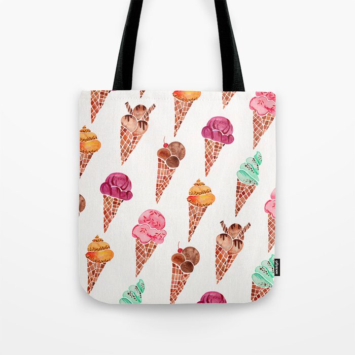 Ice Cream Cones Rainbow Palette Tote Bag by Cat Coquillette