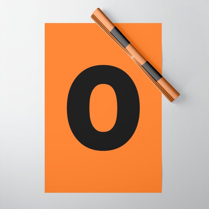 letter O (Black & Orange) Wrapping Paper