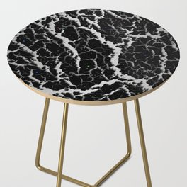 Cracked Space Lava - Silver/White Side Table