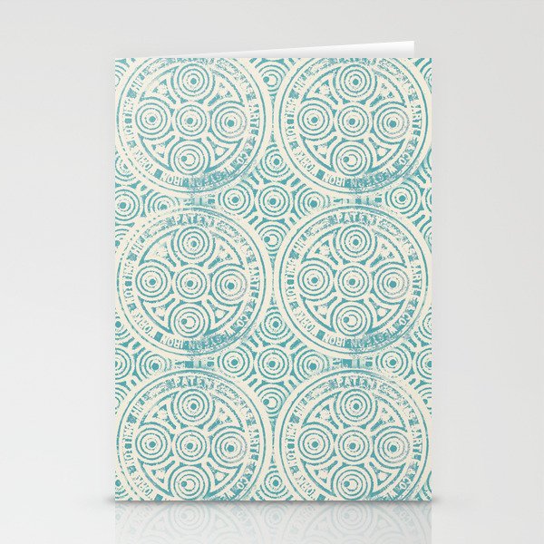 notting hill: aqua with cream Stationery Cards
