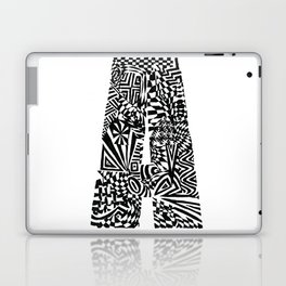 Alphabet Letter A Impact Bold Abstract Pattern (ink drawing) Laptop & iPad Skin