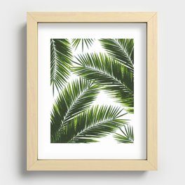Tropical Palm Leaf Pattern 1 - Tropical Wall Art - Summer Vibes - Modern, Minimal - Green Recessed Framed Print