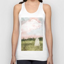 Cotton candy skies Tank Top | Digital, Sky, Sunset, Pine, Ghost, Haunt, Pink, Cute, Painting, Spring 