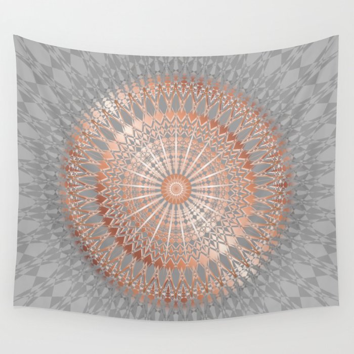 Rose Gold Gray Mandala Wall Tapestry By Ninabaydur Society6
