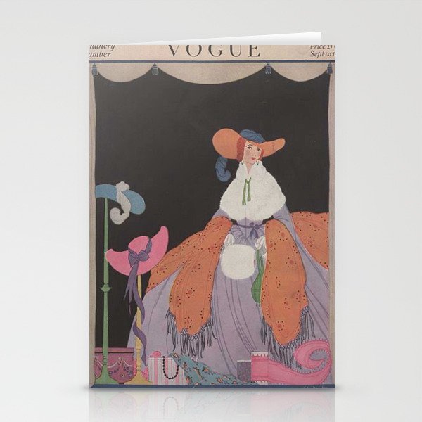 Vintage Fashion Magazine Cover Illustration - Milliner Stationery Cards