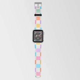 Pastel Checkered Pattern Apple Watch Band | Retro, Colorful, Checkered, Trendy, Check, Nostalgic, Fashion, Squares, Old School, Rainbow 