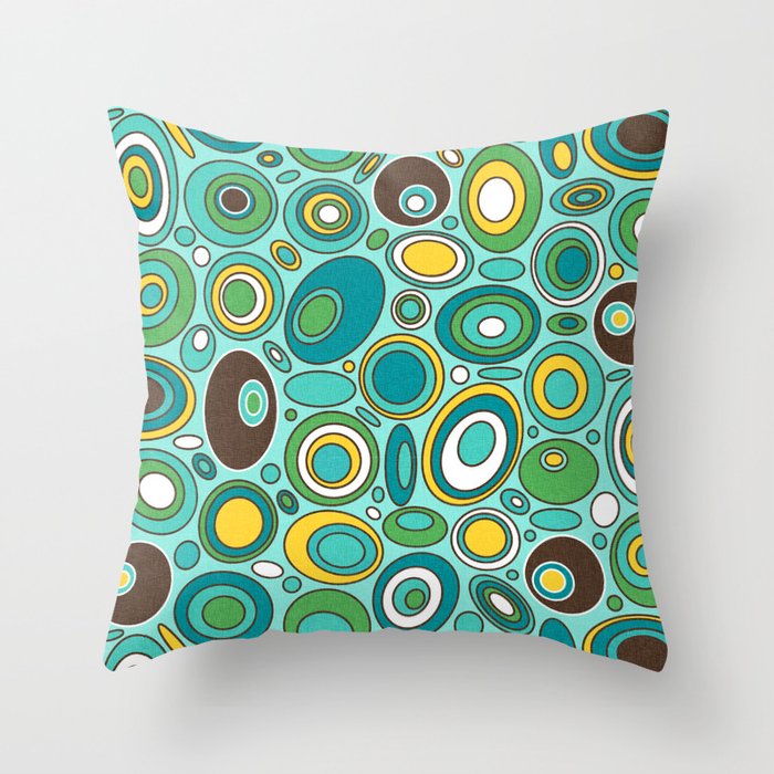 Mid Century Geometric - Ovals and Circles Throw Pillow