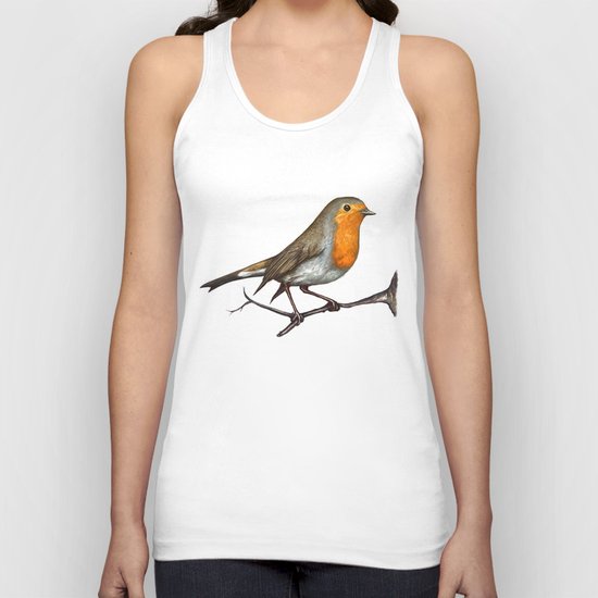 Robin bird Unisex Tank Top