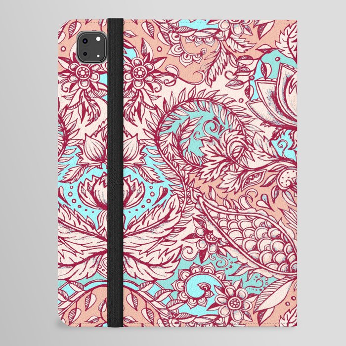Natural Rhythm - a hand drawn pattern in peach, mint & aqua iPad Folio Case