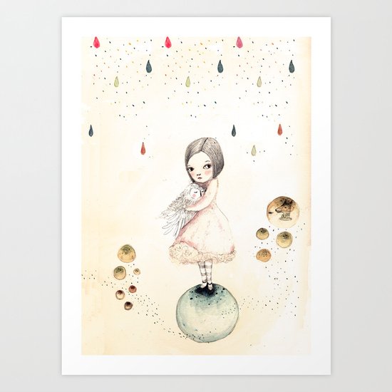 sofi and the owlo Art Print