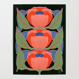 Modern Poppies Poster
