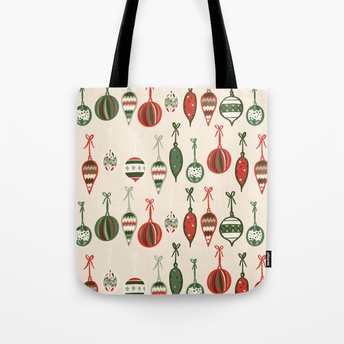 Large Tree Ornaments in Cream Tote Bag